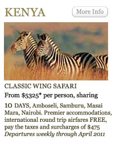 Kenya - Classic Wing Safari from $5325