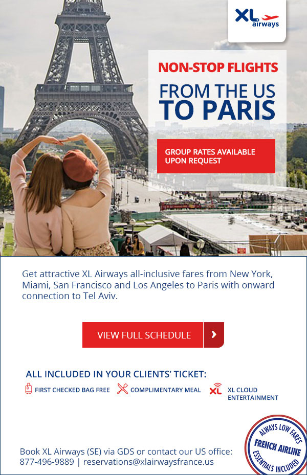Non-stop flights from the US to Paris. Book XL Airways (SE) via GDS or contact our US office at 877.496.9889 or reservations@xlairwaysfrance.us